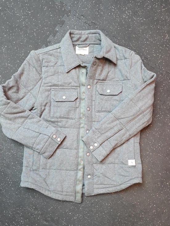 UpWest Other - UpWest Quilted Snap-Front Light Gray Puffer Jacket